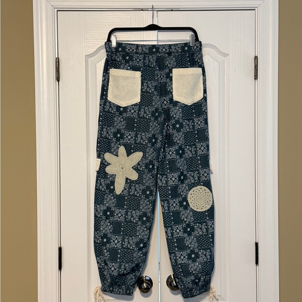 POL Starweave Patchwork Joggers With Crochet Deta… - image 5